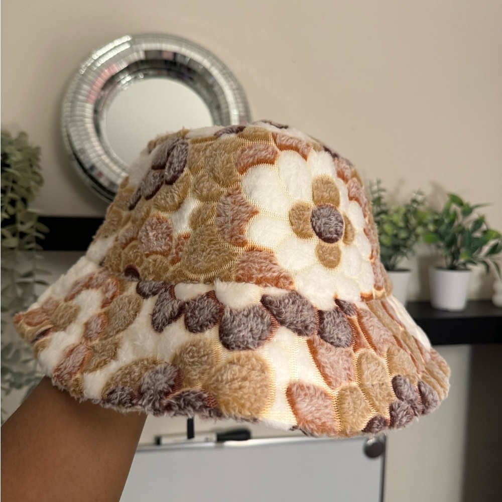 Floral Brown And Cream Bucket Hat